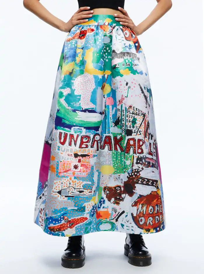 A+O X BASQUIAT TINA TEA LENGTH SKIRT